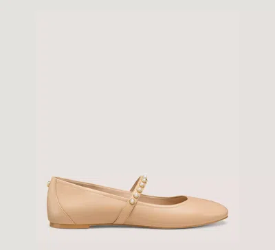 Stuart Weitzman Ari Pearl Ballet Flat In Golden Beige