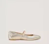 Stuart Weitzman Ari Pearl Ballet Flat In Platino Gold