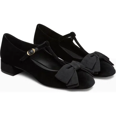 Stuart Weitzman Ariella T-strap Pump In Black