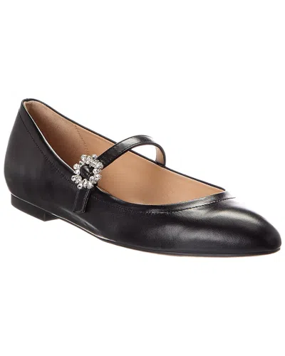 Stuart Weitzman Aura Leather Mary Jane In Black