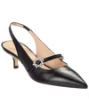 Stuart Weitzman Aura May Jane Kitten Heel Slingback Pump In Black