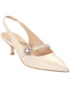 Stuart Weitzman Aura Mary Jane Leather Slingback Pump In Neutral