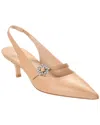 Stuart Weitzman Aura Mary Jane Leather Slingback Pump In Nude