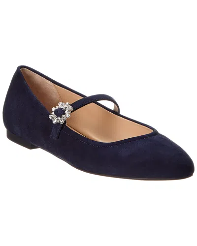 Stuart Weitzman Aura Crystal-embellished Suede Mary Jane Flats In Multi