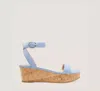 Stuart Weitzman Avenue 65 Flatform Wedge Sandal The Sw Outlet In Cornflower