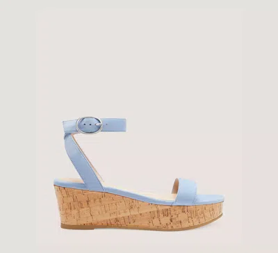 Stuart Weitzman Avenue 65 Flatform Wedge Sandal The Sw Outlet In Cornflower