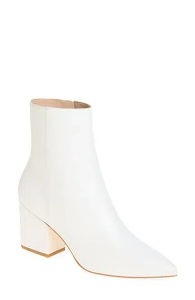 Stuart Weitzman Avenue 75 Block Heel Bootie In White.