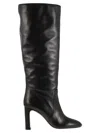Stuart Weitzman Babette Tubo 85 Leather Knee-high Boots In Black