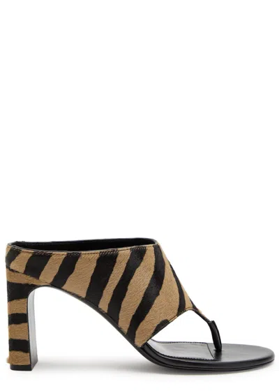 Stuart Weitzman Babette 85 Zebra-print Calf-hair Sandals In Animal Print