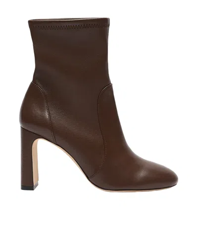 Stuart Weitzman Babette Round-toe Ankle Boots In Brown