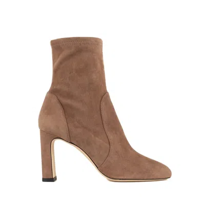 Stuart Weitzman Babette Bootie 85 Taupe In Brown