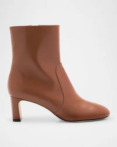 Stuart Weitzman Babette Leather Ankle Booties In Brown