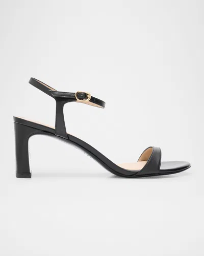 STUART WEITZMAN BABETTE LEATHER ANKLE-STRAP SANDALS