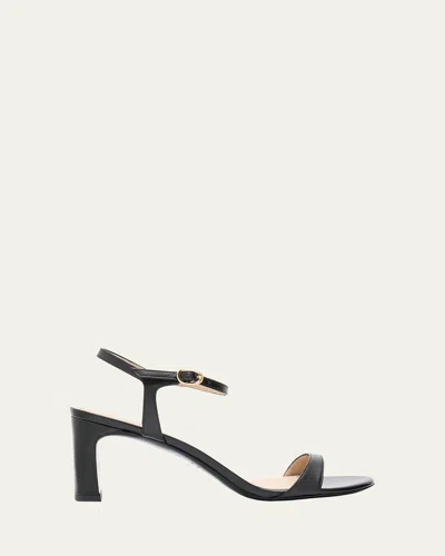 STUART WEITZMAN BABETTE LEATHER ANKLE-STRAP SANDALS