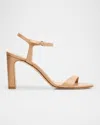 Stuart Weitzman Babette Leather Ankle-strap Sandals In Brown