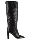 Stuart Weitzman Babette Leather Tube Boot In Black