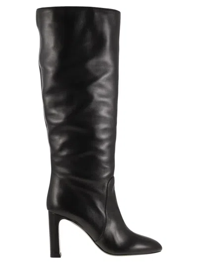 Stuart Weitzman Black Nappa Leather Babette Boots