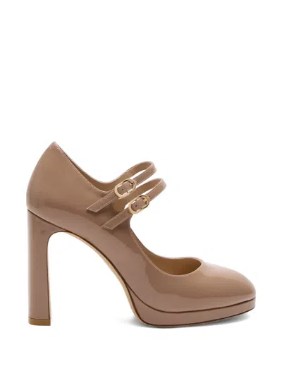 STUART WEITZMAN BABETTE MARY JANE PLATFORM DOUBLE-STRAP SANDALS