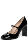 Stuart Weitzman Babette Mary Janes 85mm Black In Black