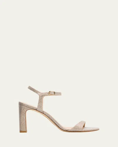 STUART WEITZMAN BABETTE METALLIC ANKLE-STRAP SANDALS