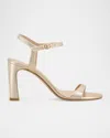 Stuart Weitzman Babette Metallic Ankle-strap Sandals
