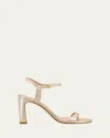 Stuart Weitzman Babette Metallic Ankle-strap Sandals In Gold