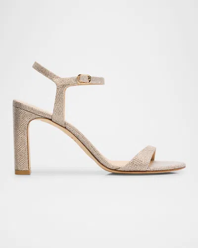 Stuart Weitzman Babette Metallic Ankle-strap Sandals In Neutral