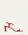 Stuart Weitzman Babette Patent Ankle-strap Sandals