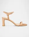 Stuart Weitzman Babette Patent Ankle-strap Sandals In Neutral