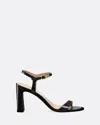 Stuart Weitzman Babette Patent Leather Ankle-strap Sandals In Black