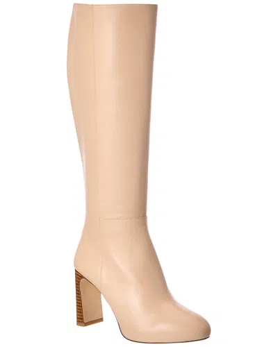 Stuart Weitzman Babette Platform Zip Leather Boot In Neutral