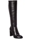 Stuart Weitzman Babette Platform Zip Leather Boot In Black