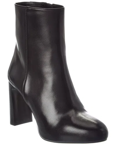 Stuart Weitzman Babette Platform Zip Leather Bootie In Black