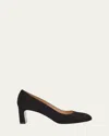 Stuart Weitzman Babette Suede Pumps In Black