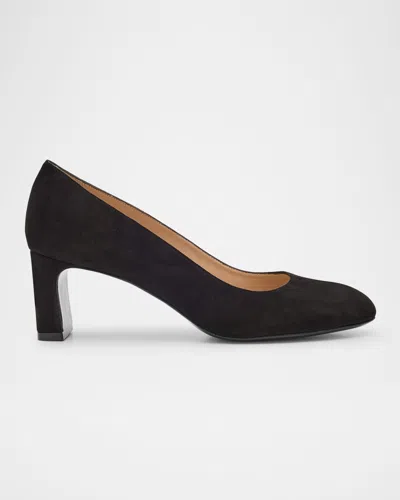 Stuart Weitzman Babette Suede Pumps In Black