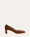 Stuart Weitzman Babette Suede Pumps In Brown