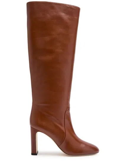 STUART WEITZMAN STUART WEITZMAN BABETTE TUBO 85 LEATHER KNEE-HIGH BOOTS