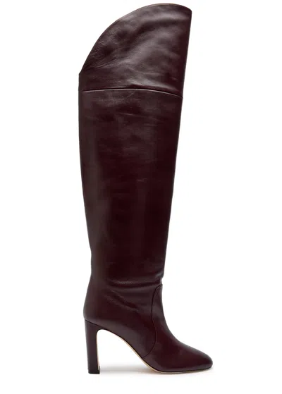 STUART WEITZMAN STUART WEITZMAN BABETTE TUBO 85 LEATHER OVER-THE-KNEE BOOTS