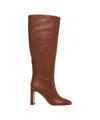 Stuart Weitzman Brown Leather Ankle Boots With Pointed Toe In Red