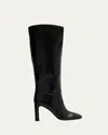 Stuart Weitzman Babette Tubo Leather Knee-high Boots In Black
