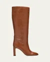 Stuart Weitzman Babette Tubo Leather Knee-high Boots In Brown