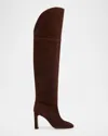 Stuart Weitzman Babette Tubo Suede Over-the-knee Boots In Animal Print