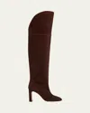 Stuart Weitzman Babette Tubo Suede Over-the-knee Boots In Brown