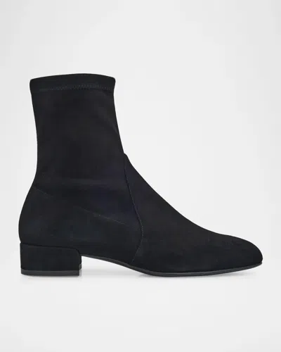 Stuart Weitzman Bacari 25mm Suede Ankle Boots In Black