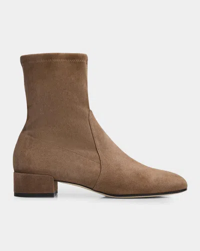 Stuart Weitzman Bacari 25mm Suede Ankle Boots In Brown