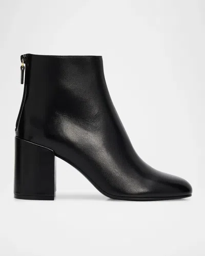 Stuart Weitzman Bacari 75mm Leather Booties In Black