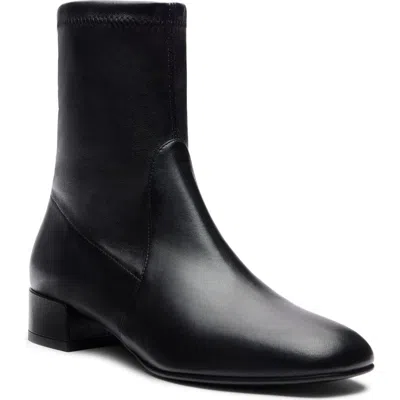 Stuart Weitzman Bacari Leather Bootie In Black