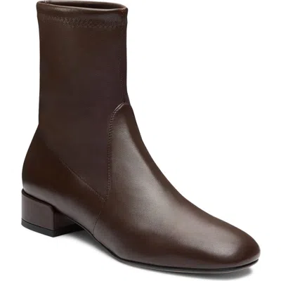 Stuart Weitzman Bacari Leather Bootie In Walnut