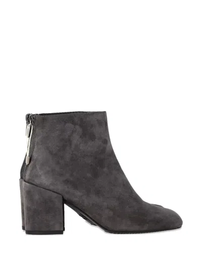 Pre-owned Stuart Weitzman Bacari Suede Ankle Boots In Gray