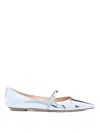 Stuart Weitzman Emilia Mary Jane Flat In Blue